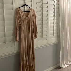 Beige Maxi Maternity / Boho Family Photos Dress Photography Flowy dress